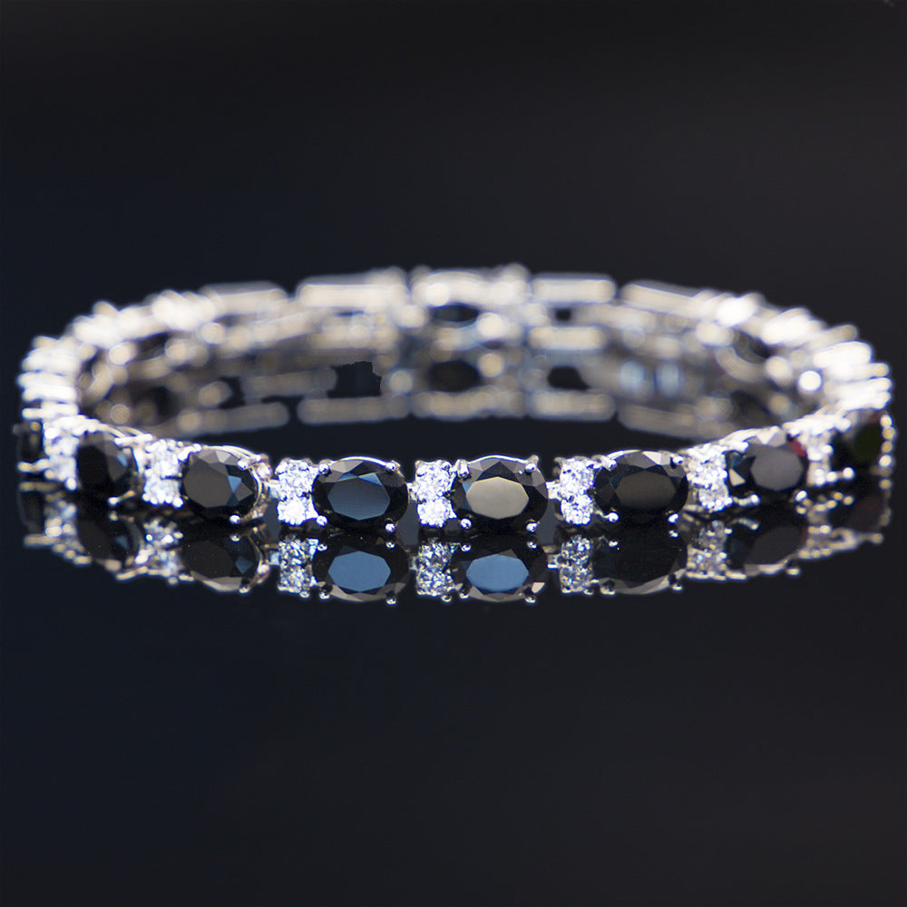 Summer accessories simple crystal colored zircon bracelet does not fade ladies jewelry colored gemstone bracelet