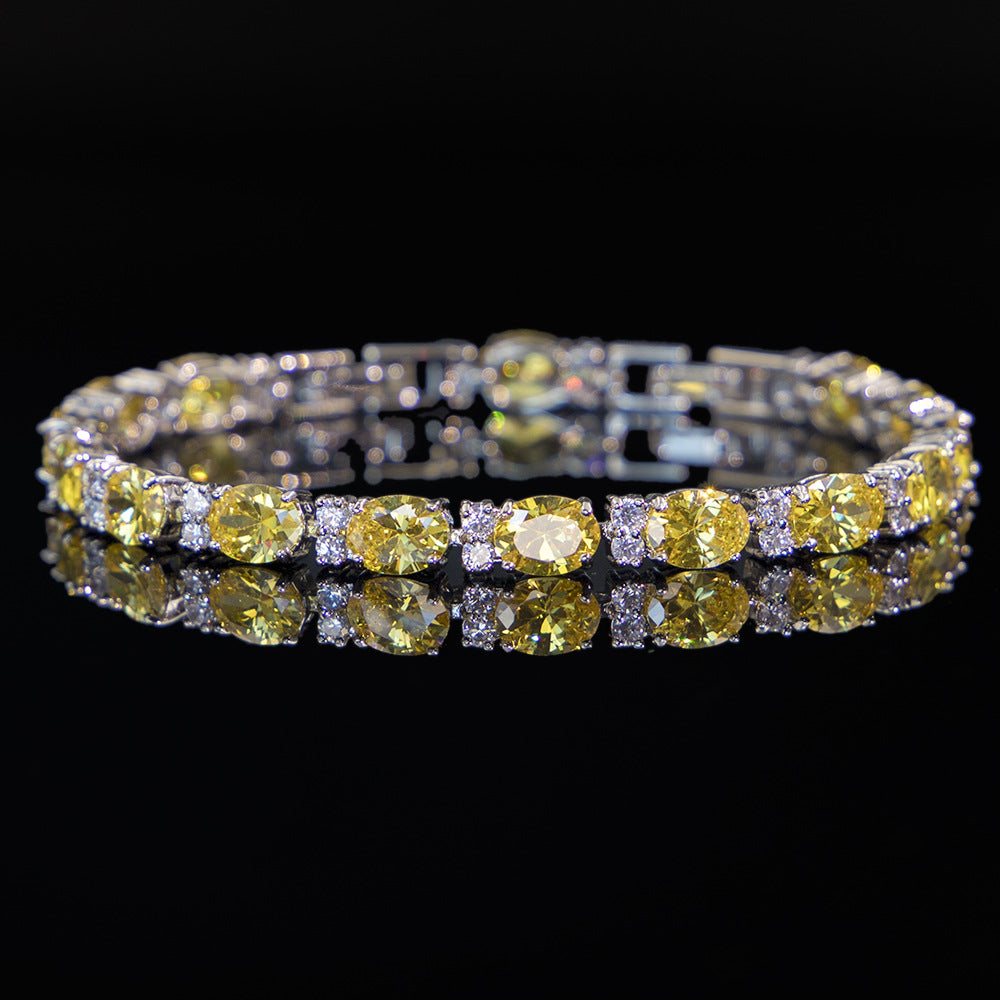 Summer accessories simple crystal colored zircon bracelet does not fade ladies jewelry colored gemstone bracelet