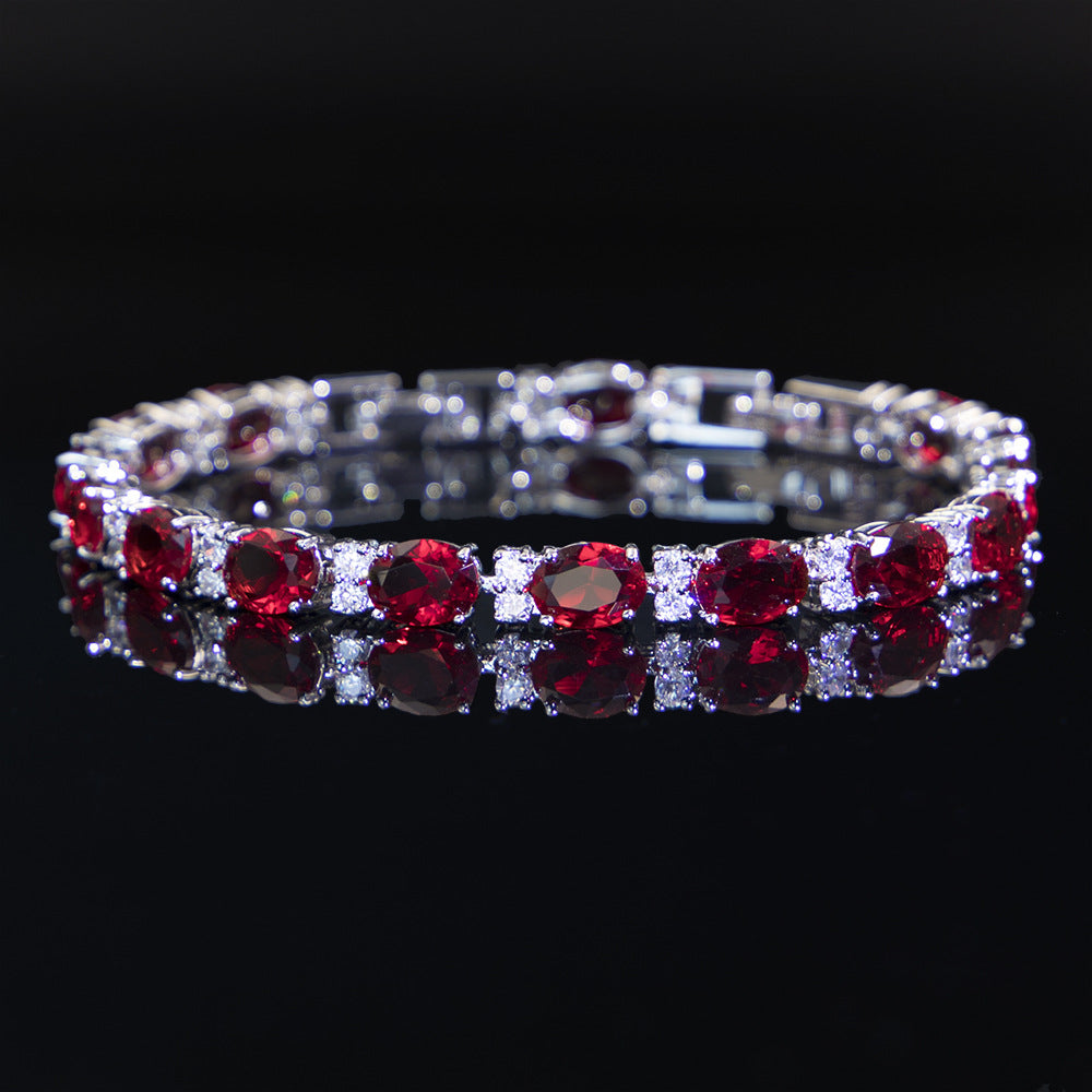 Summer accessories simple crystal colored zircon bracelet does not fade ladies jewelry colored gemstone bracelet