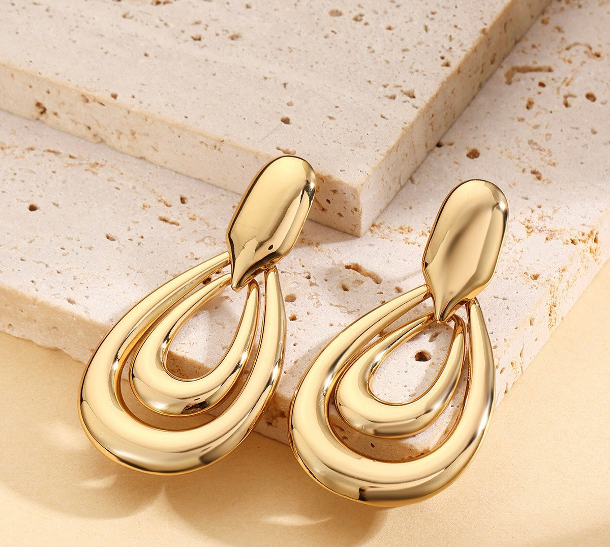 Stainless steel drop earrings atmospheric fashion design sense earrings small luxury luxury high sense earrings