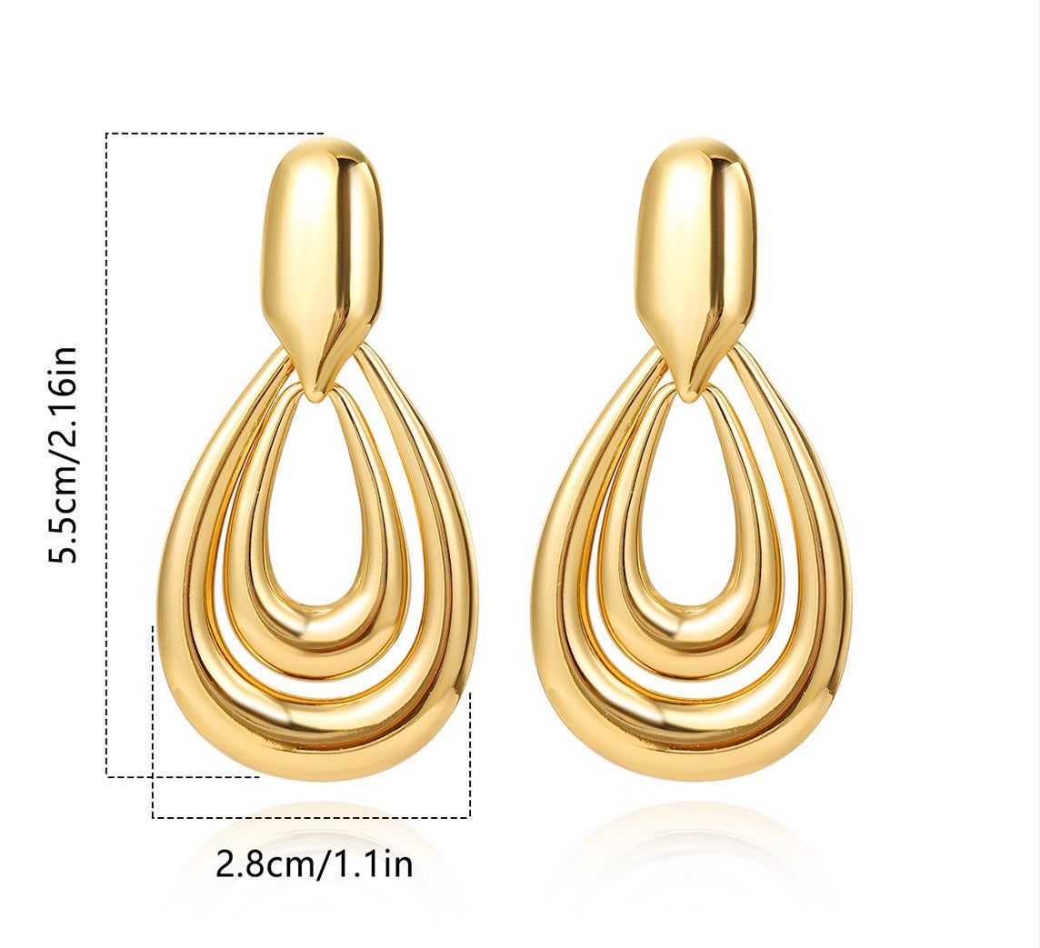 Stainless steel drop earrings atmospheric fashion design sense earrings small luxury luxury high sense earrings