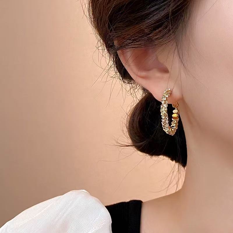 Earring girl explosive Internet red ear clip temperament long fringe earrings 925 silver needle earrings stud earrings