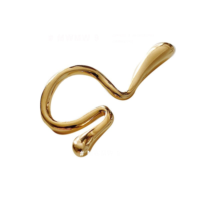 Twisted and knotted simple earbone clip Original gold and silver niche design earhang no piercing no pinching earrings