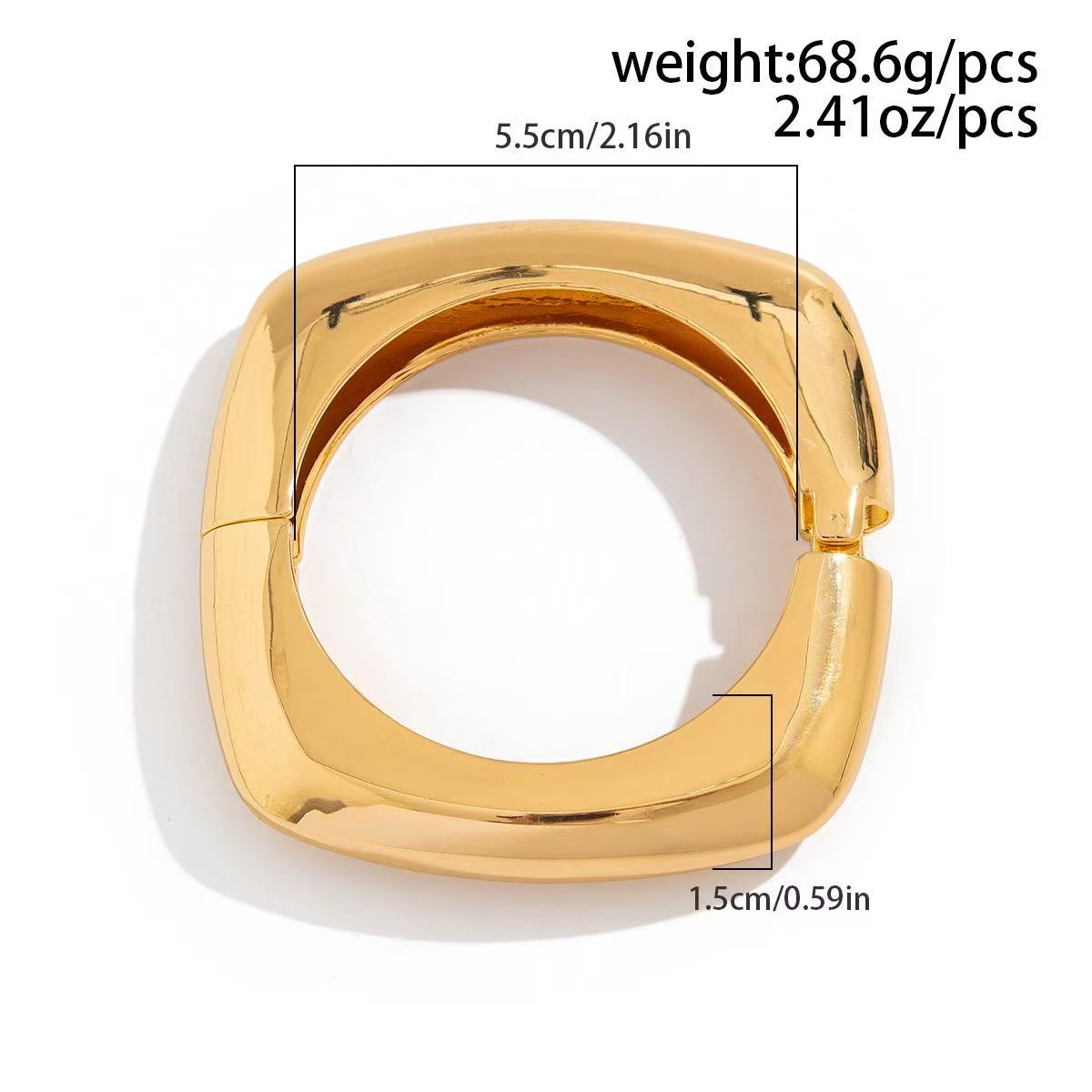 Vintage ins style metal square Bracelet female fashion texture glossy spring bracelet