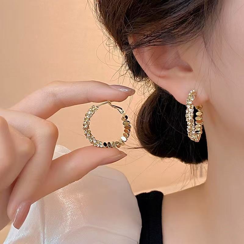 Earring girl explosive Internet red ear clip temperament long fringe earrings 925 silver needle earrings stud earrings