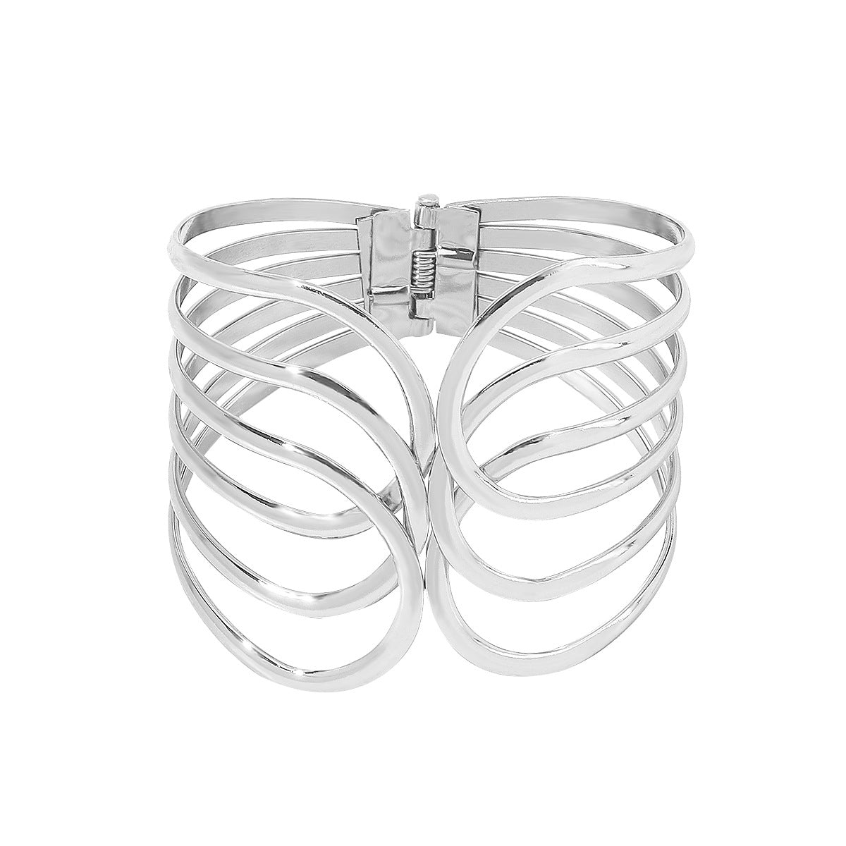 Simple geometric metal hand jewelry fashion retro trend spring open bracelet