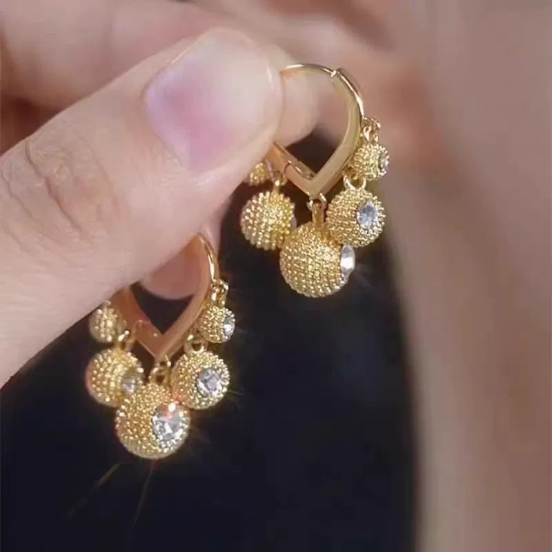 Five blessings in the door durian ball ball earrings