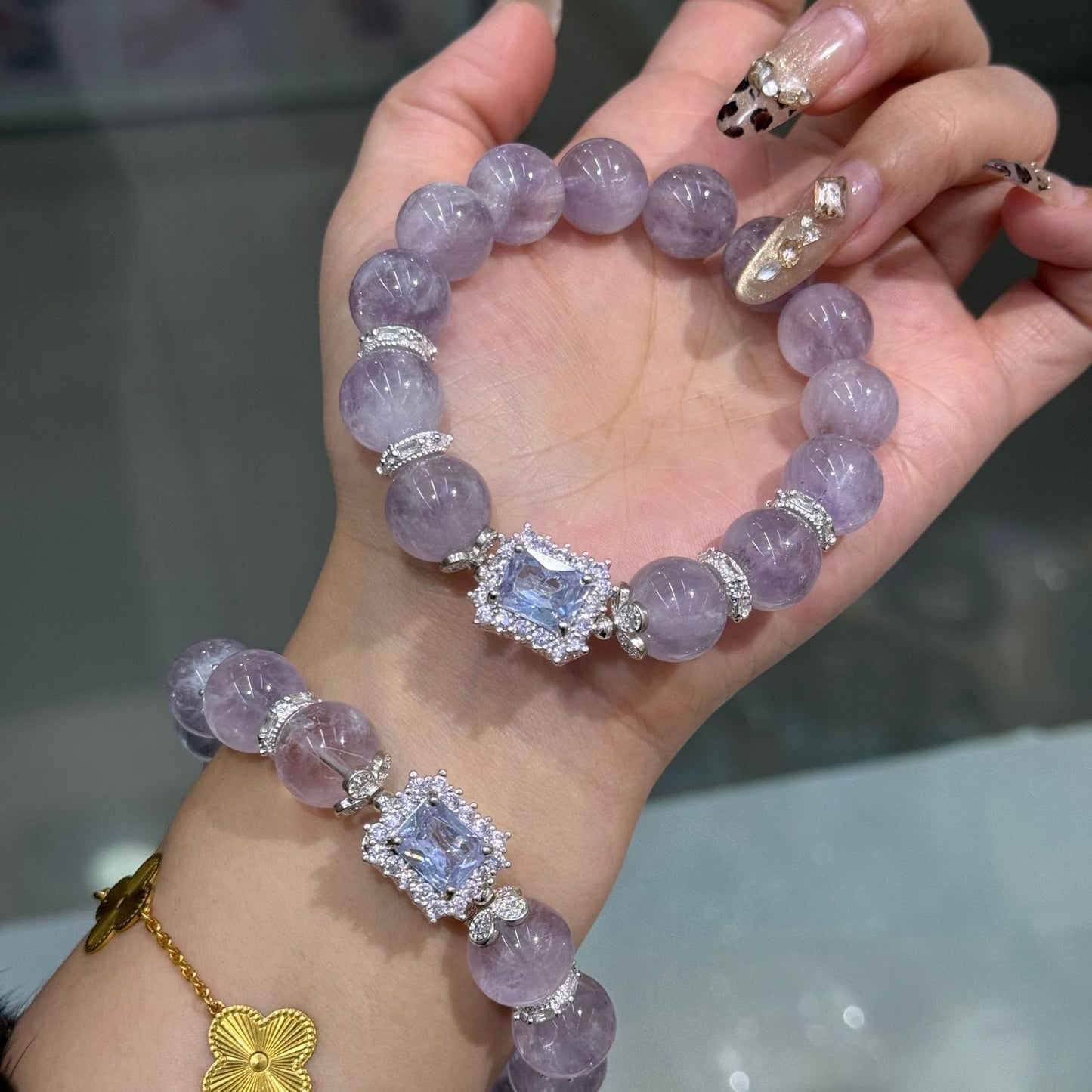 New natural lavender amethyst single circle bracelet for men and women bracelet small fresh high-grade jewelry