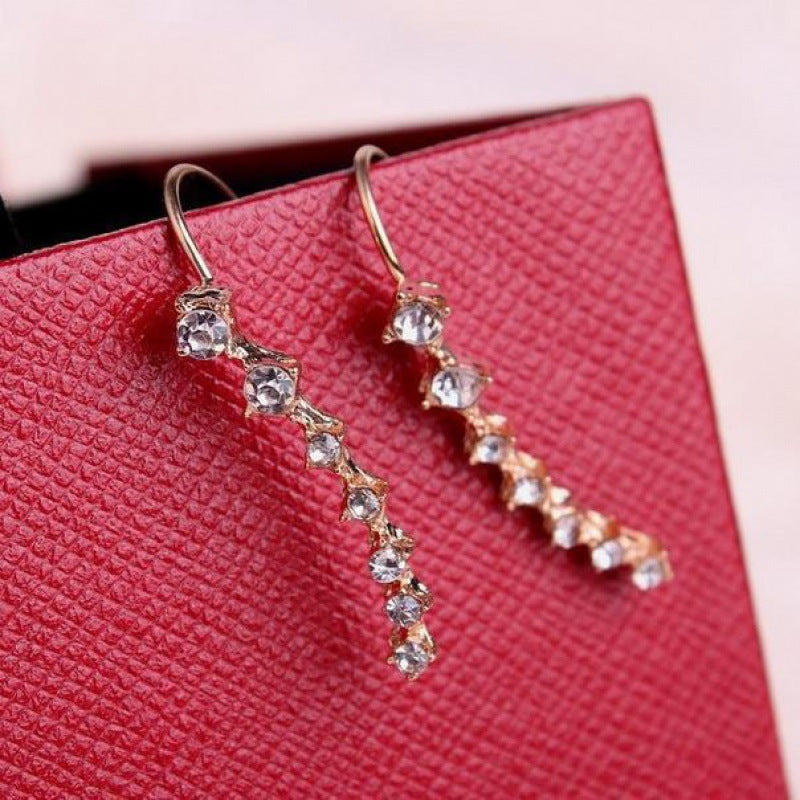 Big Dipper Zircon Stud Earrings Light luxury luxury summer color diamond earrings with seven diamond earrings