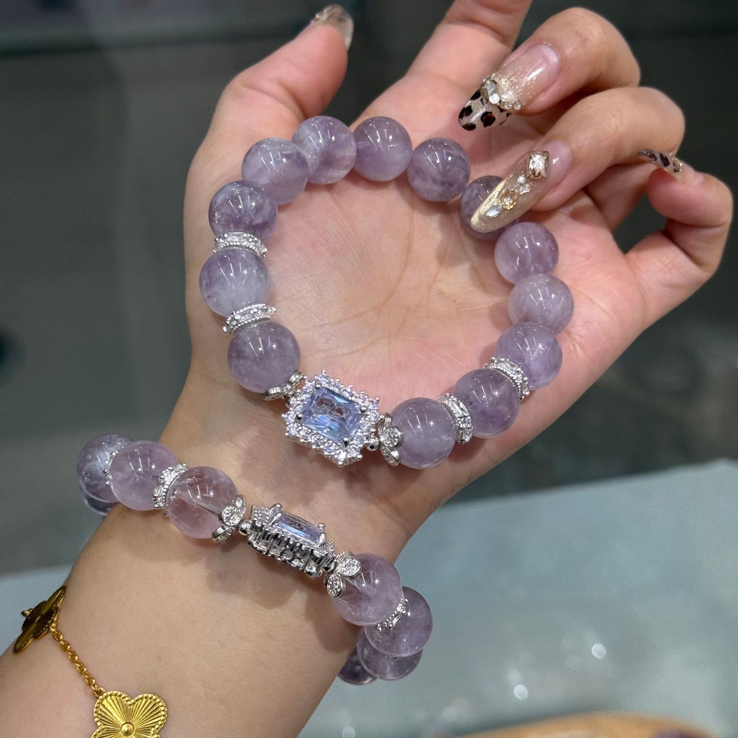 New natural lavender amethyst single circle bracelet for men and women bracelet small fresh high-grade jewelry