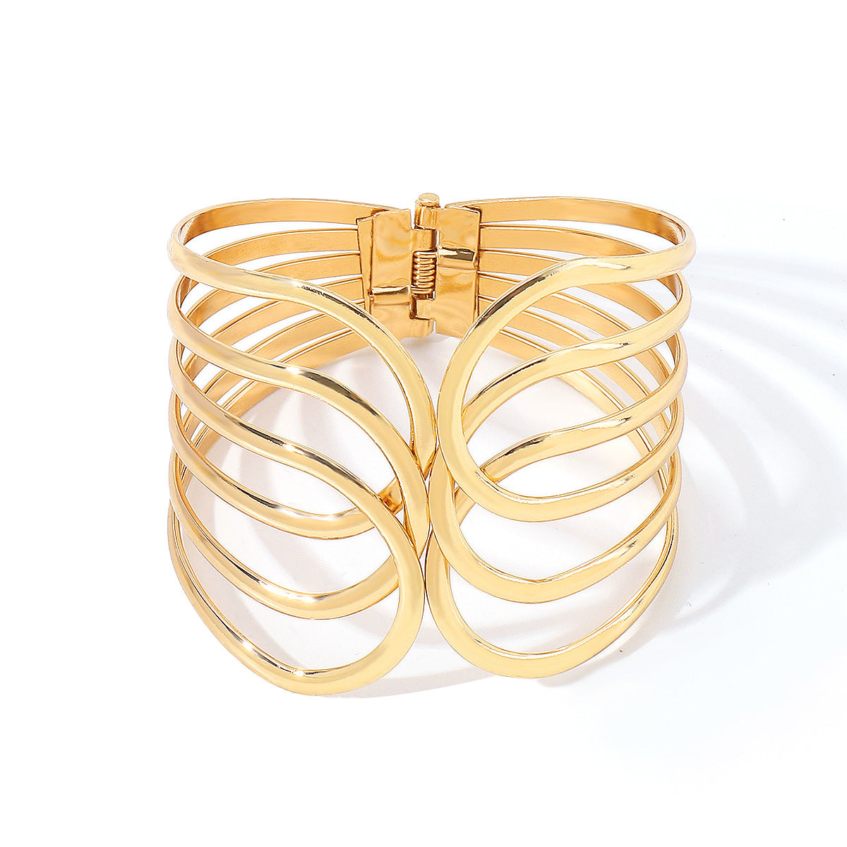 Simple geometric metal hand jewelry fashion retro trend spring open bracelet